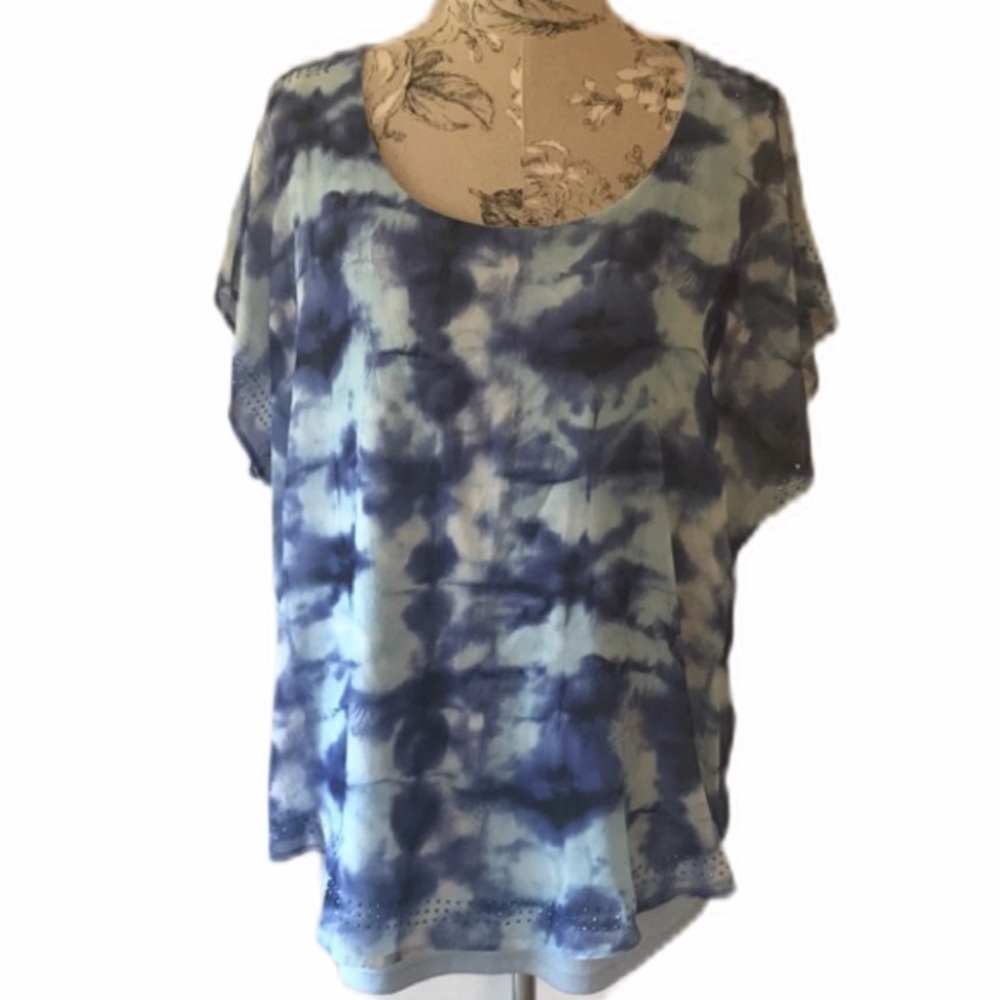 *nwt Live and Let Live Blue Top 1X